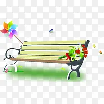 摄影公园长椅手绘-空若网 摄影公园长椅手绘-空若网