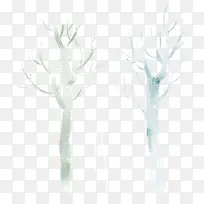 水彩冬日创意树木-空若网 水彩冬日创意树木-空若网