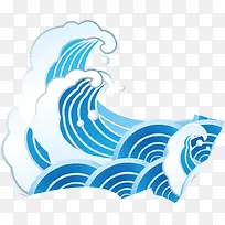 蓝色卡通浪花-空若网 蓝色卡通浪花-空若网