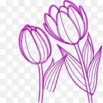 卡通手绘郁金香-空若网 卡通手绘郁金香-空若网