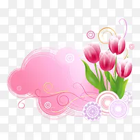 郁金香背景矢量素材-空若网 郁金香背景矢量素材-空若网