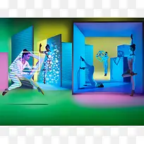 彩色抽象时尚服饰-空若网 彩色抽象时尚服饰-空若网