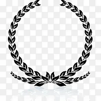 黑色环状对称橄榄枝-空若网 黑色环状对称橄榄枝-空若网