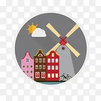 矢量荷兰建筑-空若网 矢量荷兰建筑-空若网