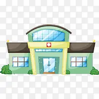 卡通手绘医院建筑-空若网 卡通手绘医院建筑-空若网