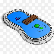 卡通可爱泳池蓝色-空若网 卡通可爱泳池蓝色-空若网