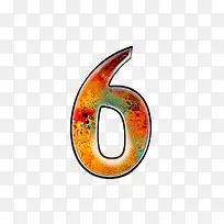 油彩肌理字母数字6-空若网 油彩肌理字母数字6-空若网