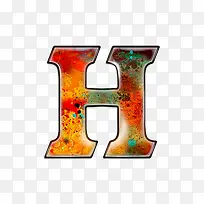 油彩肌理字母h-空若网 油彩肌理字母h-空若网