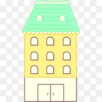 手绘绿色可爱房屋-空若网 手绘绿色可爱房屋-空若网