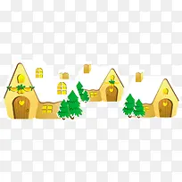 黄色可爱圣诞房屋-空若网 黄色可爱圣诞房屋-空若网