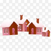 粉色手绘可爱房屋-空若网 粉色手绘可爱房屋-空若网
