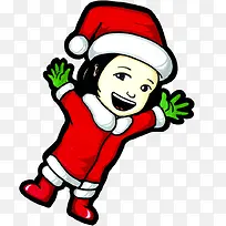 圣诞女孩手绘插画图片-空若网 圣诞女孩手绘插画图片-空若网