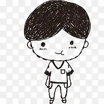 手绘吃东西男孩可爱-空若网 手绘吃东西男孩可爱-空若网