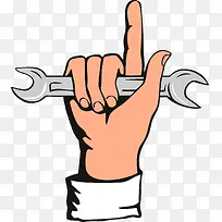 矢量手绘拿扳手的手-空若网 矢量手绘拿扳手的手-空若网