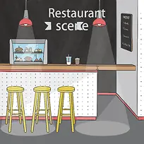 餐厅手绘卡通现场-空若网 餐厅手绘卡通现场-空若网