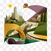 扁平化创意插画-空若网 扁平化创意插画-空若网