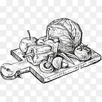 黑色手绘快餐食物-空若网 黑色手绘快餐食物-空若网