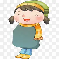 可爱冬日手绘小女孩-空若网 可爱冬日手绘小女孩-空若网