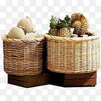 竹篮里的热带水果-空若网 竹篮里的热带水果-空若网