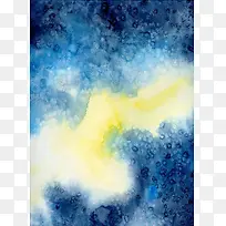 蓝黄色水彩涂鸦壁纸-空若网 蓝黄色水彩涂鸦壁纸-空若网