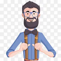 点赞大叔插画-空若网 点赞大叔插画-空若网