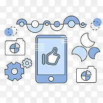 矢量手机上点赞插图-空若网 矢量手机上点赞插图-空若网