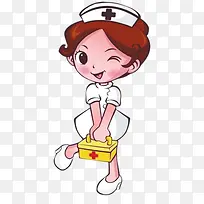 手绘可爱眨眼护士-空若网 手绘可爱眨眼护士-空若网