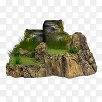 高原石堆 石块 绿草-空若网 高原石堆 石块 绿草-空若网