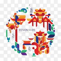 矢量扁平化建筑-空若网 矢量扁平化建筑-空若网