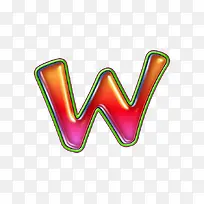 渐变红圆字母w-空若网 渐变红圆字母w-空若网