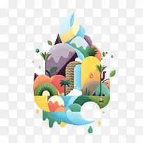 艺术风景手绘时尚图案-空若网 艺术风景手绘时尚图案-空若网