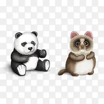 两只可爱动物图标-空若网 两只可爱动物图标-空若网