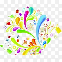 卡通彩色气泡元素-空若网 卡通彩色气泡元素-空若网