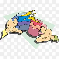 卡通干杯矢量-空若网 卡通干杯矢量-空若网