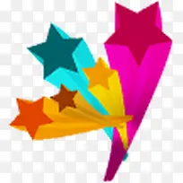 彩色五角立体放射-空若网 彩色五角立体放射-空若网