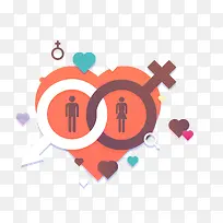 矢量卡通男女生标识素材-空若网 矢量卡通男女生标识素材-空若网