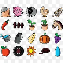 矢量手绘卡通农场-空若网 矢量手绘卡通农场-空若网