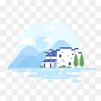 扁平化小镇-空若网 扁平化小镇-空若网