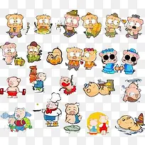 卡通可爱猪图案-空若网 卡通可爱猪图案-空若网