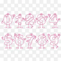 矢量卡通可爱数字图案-空若网 矢量卡通可爱数字图案-空若网