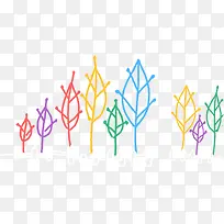 手绘彩色线条植物-空若网 手绘彩色线条植物-空若网