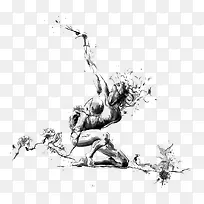 简约水墨人物插画-空若网 简约水墨人物插画-空若网