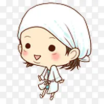头戴毛巾可爱小女孩-空若网 头戴毛巾可爱小女孩-空若网