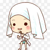 头披毛巾可爱小女孩-空若网 头披毛巾可爱小女孩-空若网