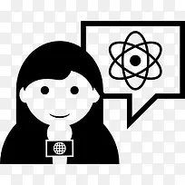 女记者谈论科学新闻图标-空若网 女记者谈论科学新闻图标-空若网