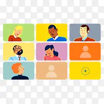 彩色方块办公人物-空若网 彩色方块办公人物-空若网