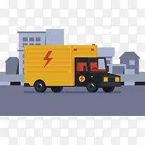 矢量电力部门的卡车插图-空若网 矢量电力部门的卡车插图-空若网