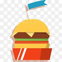 汉堡卡通手绘-空若网 汉堡卡通手绘-空若网