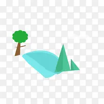 扁平小山和树-空若网 扁平小山和树-空若网