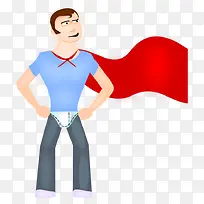 披红色披风的卡通男孩-空若网 披红色披风的卡通男孩-空若网